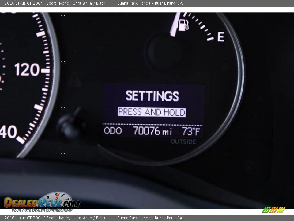 2016 Lexus CT 200h F Sport Hybrid Gauges Photo #6