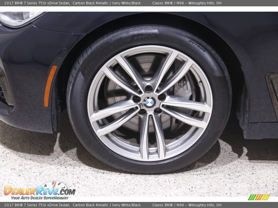 2017 BMW 7 Series 750i xDrive Sedan Carbon Black Metallic / Ivory White/Black Photo #24