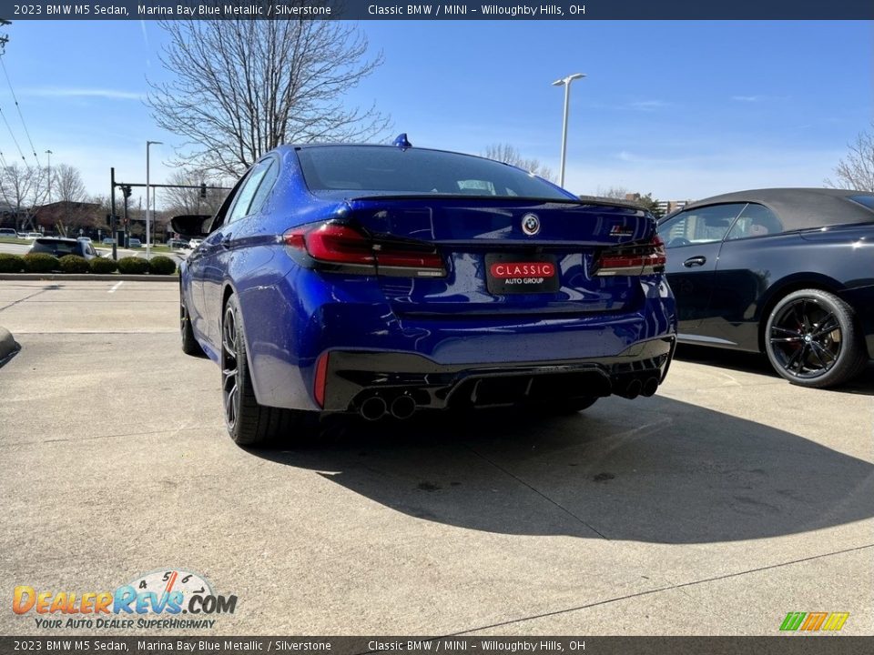 2023 BMW M5 Sedan Marina Bay Blue Metallic / Silverstone Photo #3