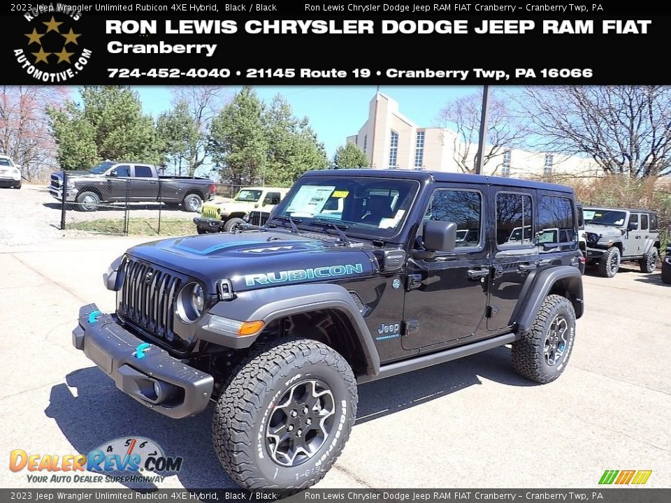 2023 Jeep Wrangler Unlimited Rubicon 4XE Hybrid Black / Black Photo #1