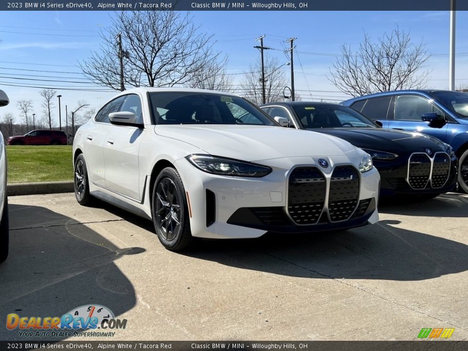 2023 BMW i4 Series eDrive40 Alpine White / Tacora Red Photo #1