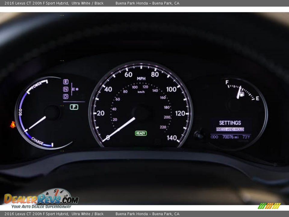 2016 Lexus CT 200h F Sport Hybrid Gauges Photo #24