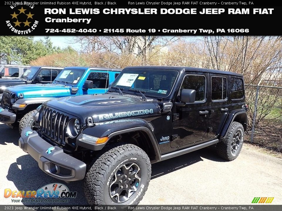 2023 Jeep Wrangler Unlimited Rubicon 4XE Hybrid Black / Black Photo #1