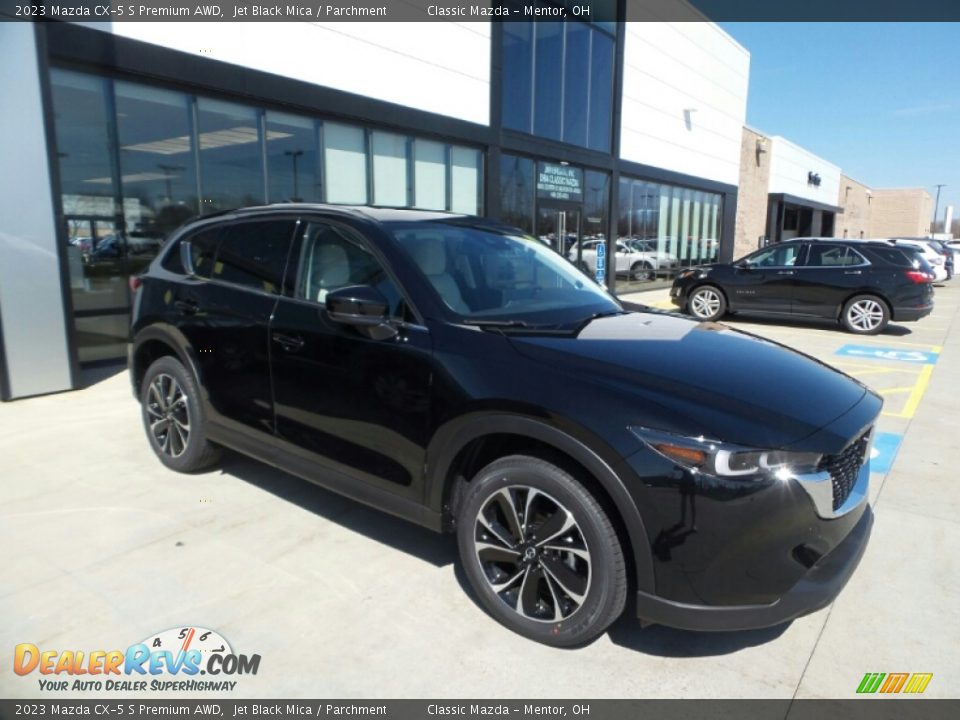 2023 Mazda CX-5 S Premium AWD Jet Black Mica / Parchment Photo #1