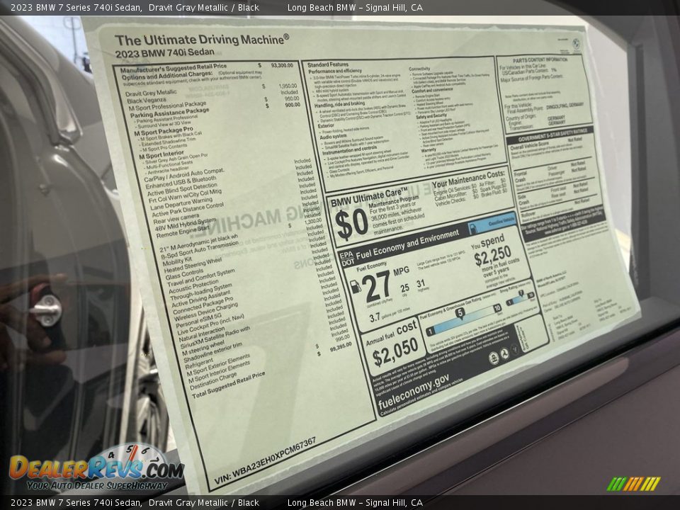 2023 BMW 7 Series 740i Sedan Window Sticker Photo #25