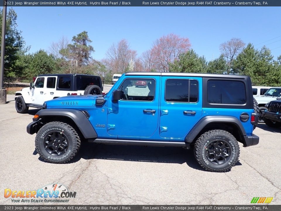 2023 Jeep Wrangler Unlimited Willys 4XE Hybrid Hydro Blue Pearl / Black Photo #2