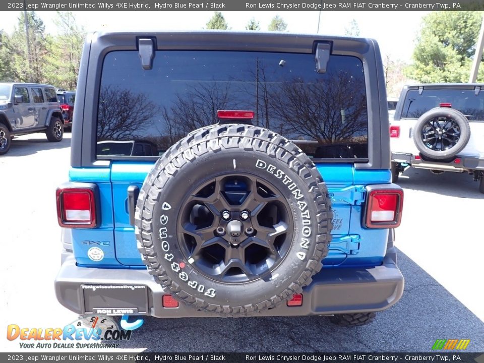 2023 Jeep Wrangler Unlimited Willys 4XE Hybrid Hydro Blue Pearl / Black Photo #4