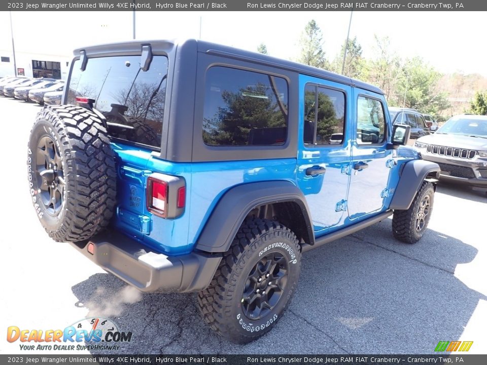 2023 Jeep Wrangler Unlimited Willys 4XE Hybrid Hydro Blue Pearl / Black Photo #5