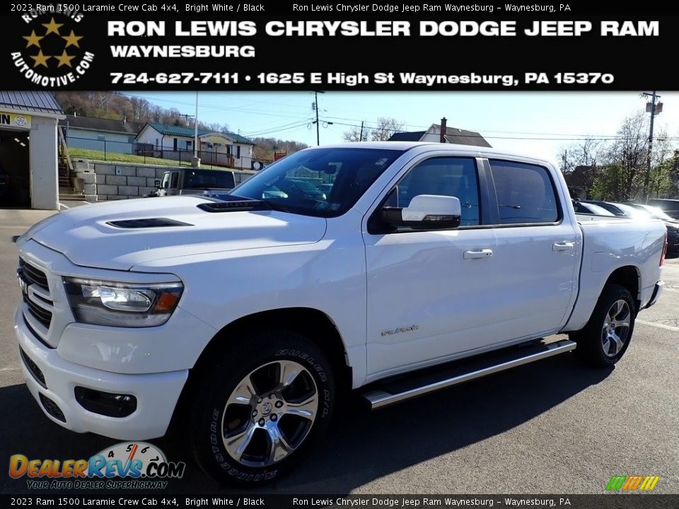 2023 Ram 1500 Laramie Crew Cab 4x4 Bright White / Black Photo #1