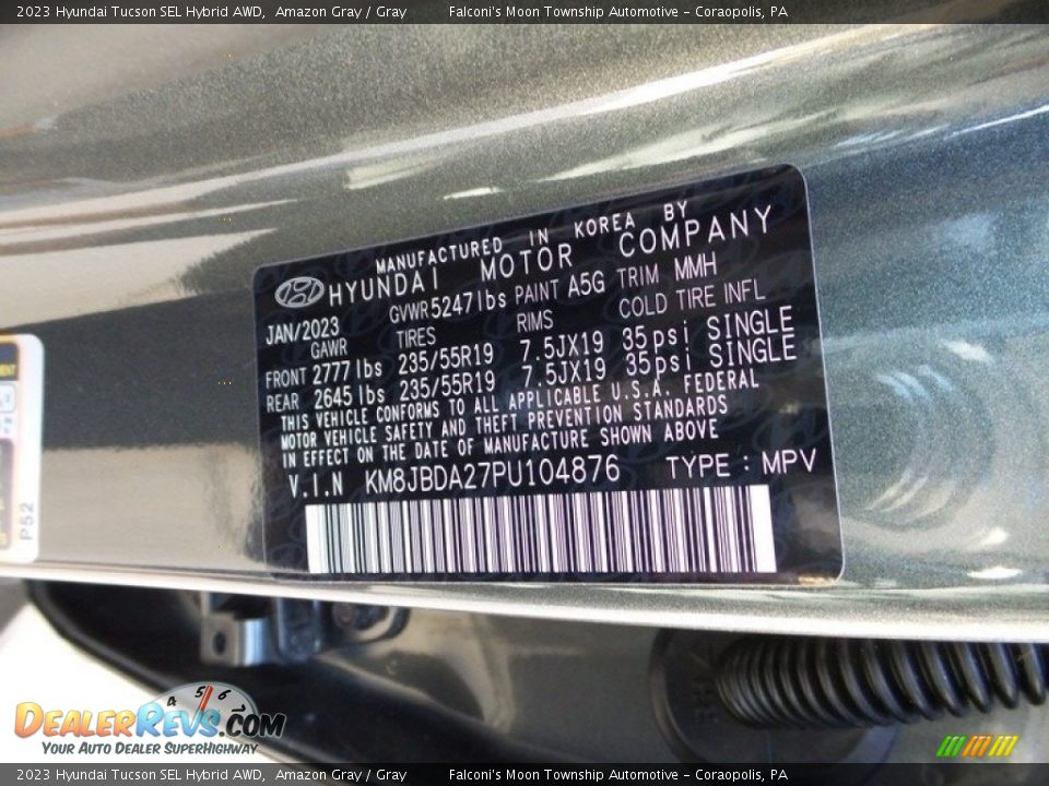 2023 Hyundai Tucson SEL Hybrid AWD Amazon Gray / Gray Photo #18