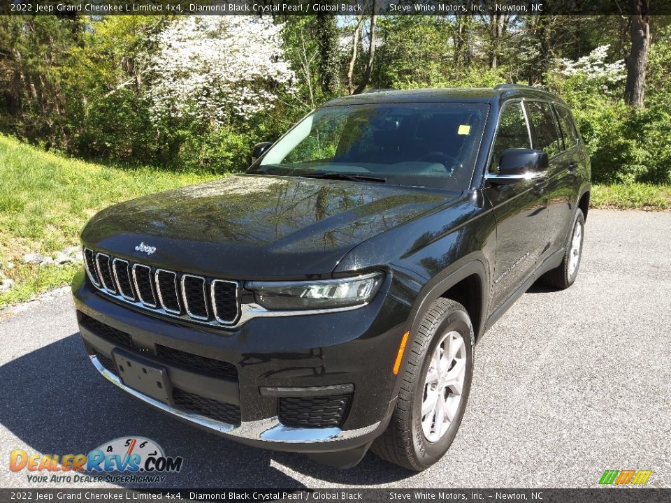 2022 Jeep Grand Cherokee L Limited 4x4 Diamond Black Crystal Pearl / Global Black Photo #2