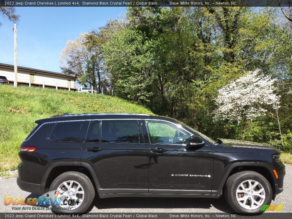 2022 Jeep Grand Cherokee L Limited 4x4 Diamond Black Crystal Pearl / Global Black Photo #5