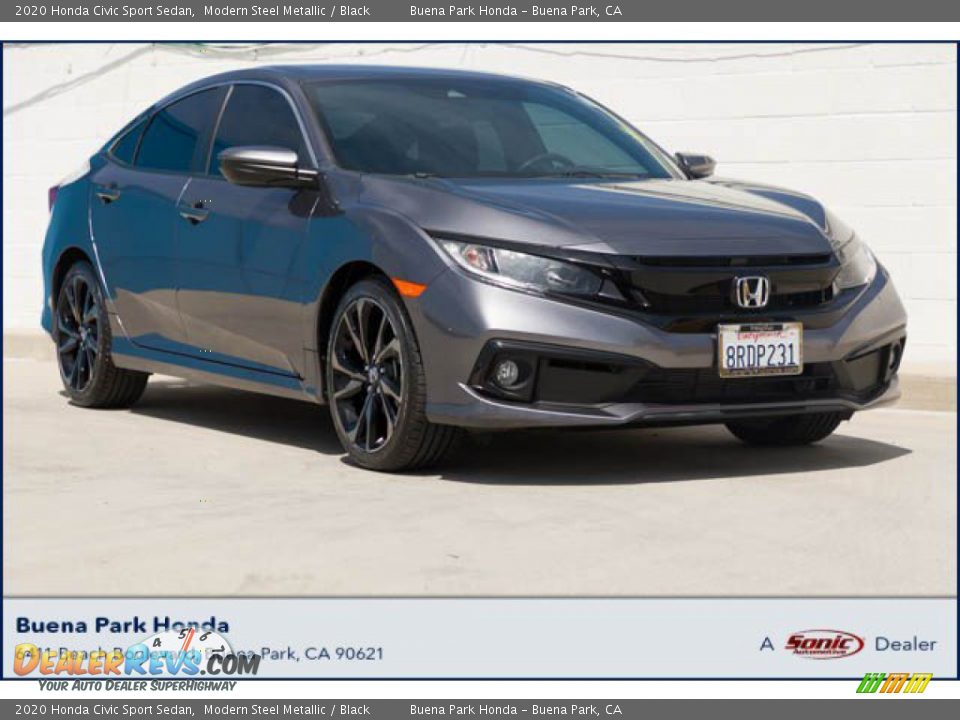 2020 Honda Civic Sport Sedan Modern Steel Metallic / Black Photo #1
