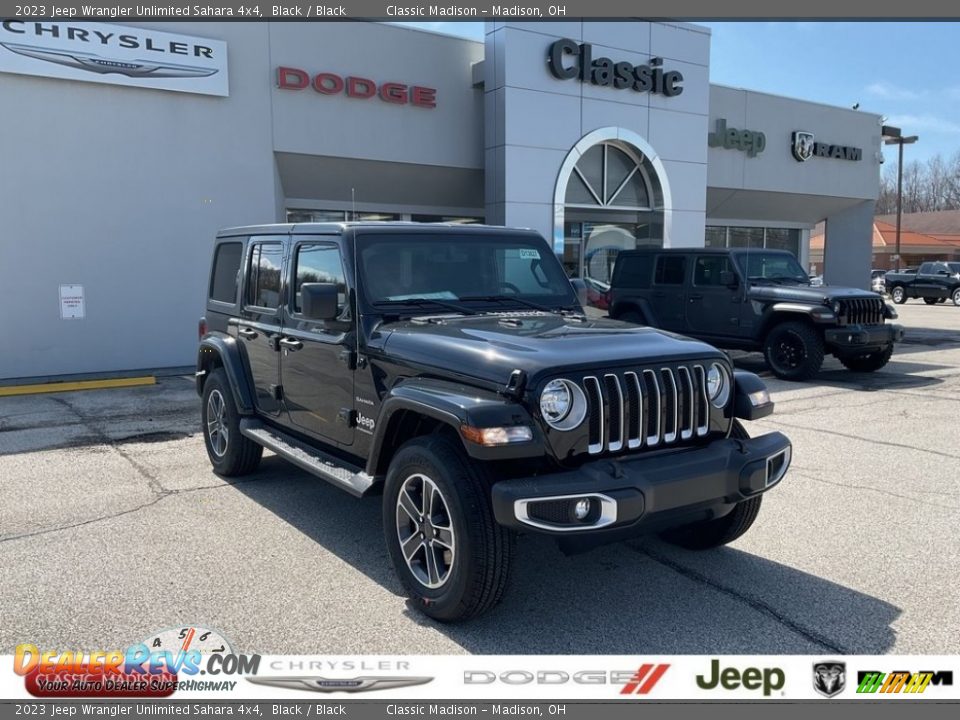 2023 Jeep Wrangler Unlimited Sahara 4x4 Black / Black Photo #1