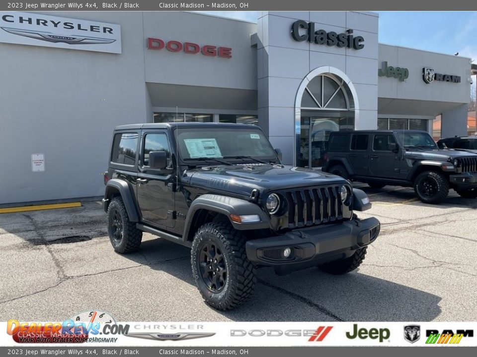 2023 Jeep Wrangler Willys 4x4 Black / Black Photo #1