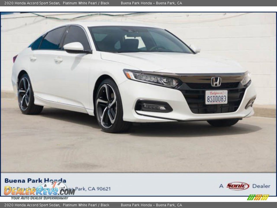 2020 Honda Accord Sport Sedan Platinum White Pearl / Black Photo #1