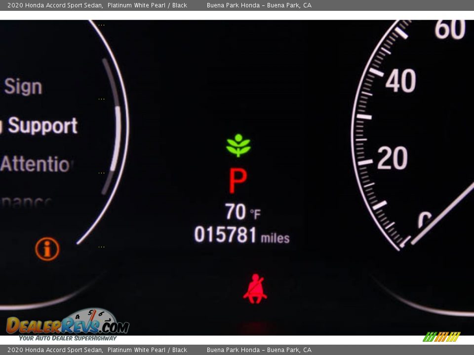 2020 Honda Accord Sport Sedan Platinum White Pearl / Black Photo #6