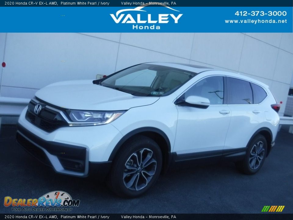 2020 Honda CR-V EX-L AWD Platinum White Pearl / Ivory Photo #1