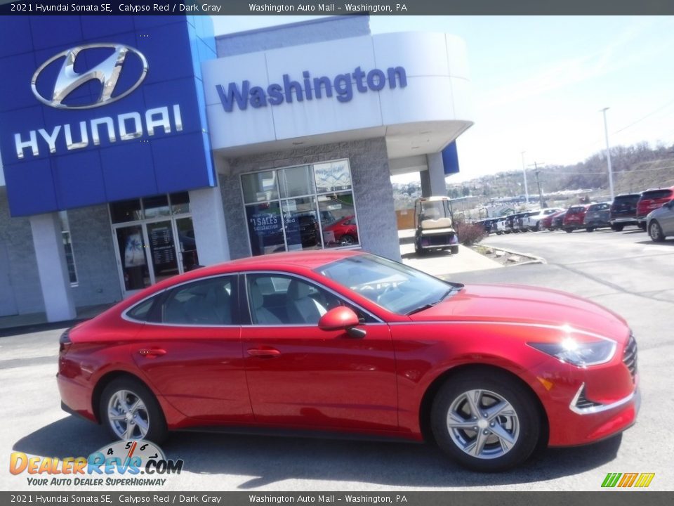 2021 Hyundai Sonata SE Calypso Red / Dark Gray Photo #2