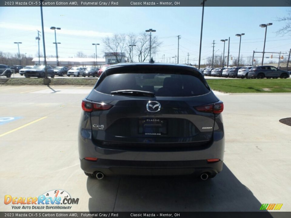 2023 Mazda CX-5 S Carbon Edition AWD Polymetal Gray / Red Photo #5