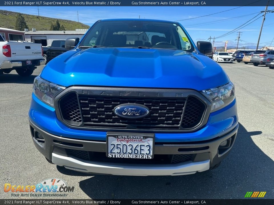 2021 Ford Ranger XLT SuperCrew 4x4 Velocity Blue Metallic / Ebony Photo #2