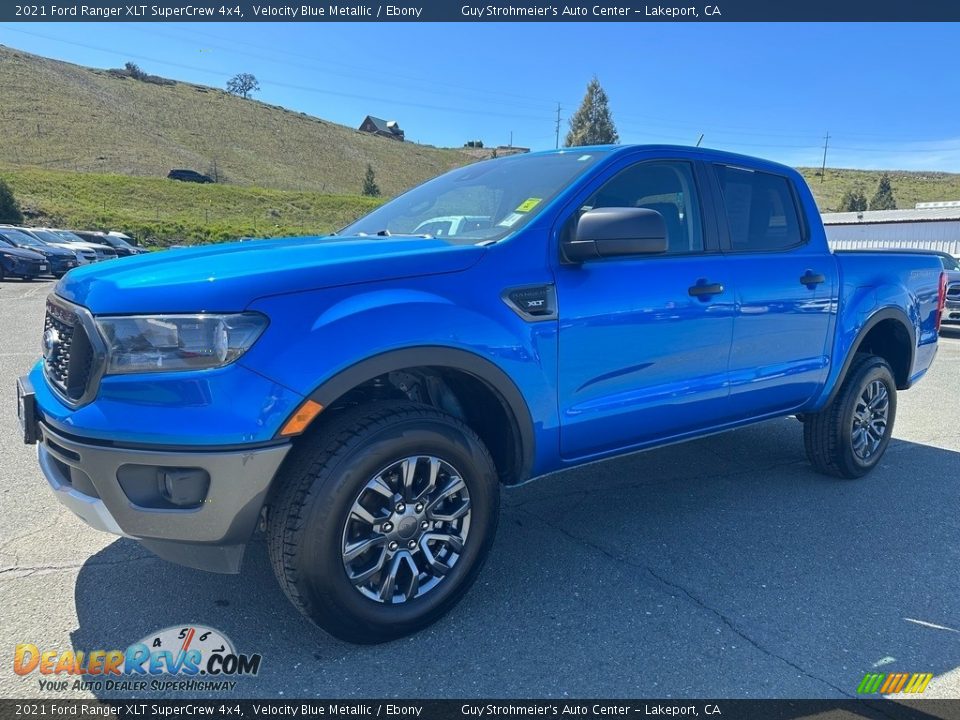 2021 Ford Ranger XLT SuperCrew 4x4 Velocity Blue Metallic / Ebony Photo #3