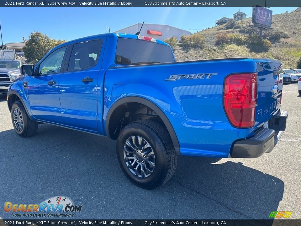 2021 Ford Ranger XLT SuperCrew 4x4 Velocity Blue Metallic / Ebony Photo #4