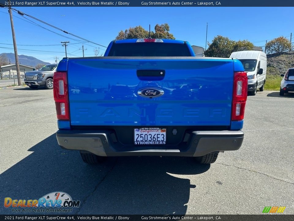 2021 Ford Ranger XLT SuperCrew 4x4 Velocity Blue Metallic / Ebony Photo #5