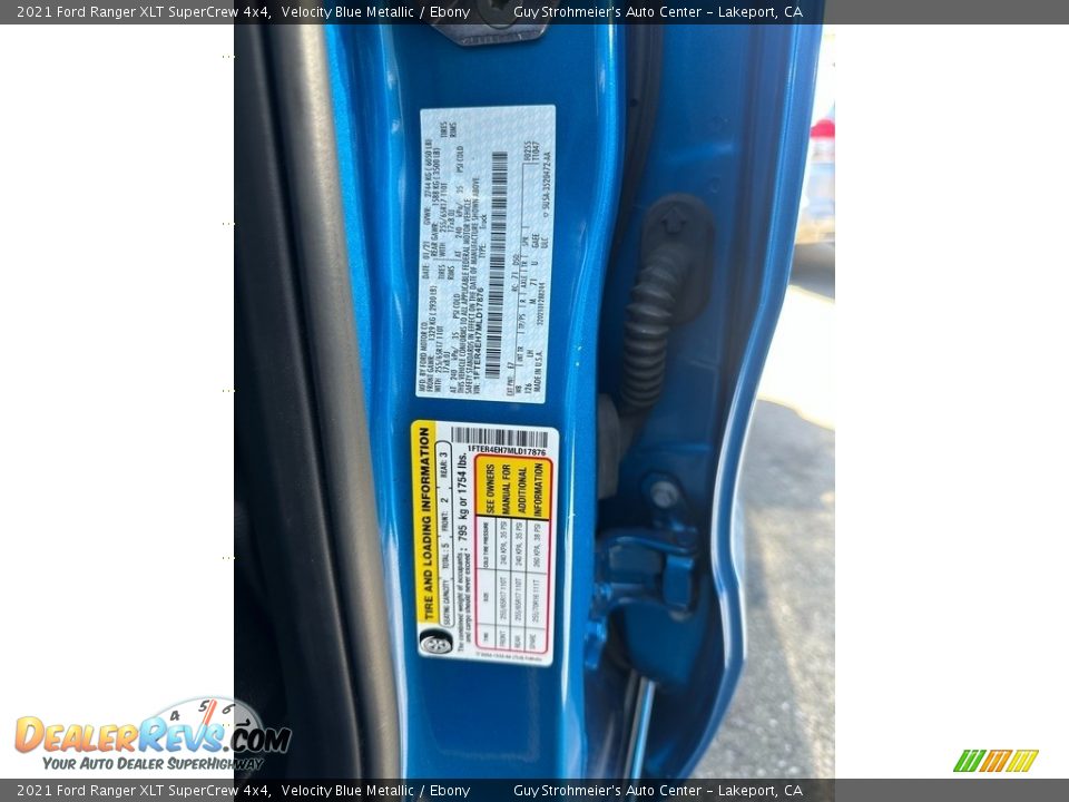 2021 Ford Ranger XLT SuperCrew 4x4 Velocity Blue Metallic / Ebony Photo #7