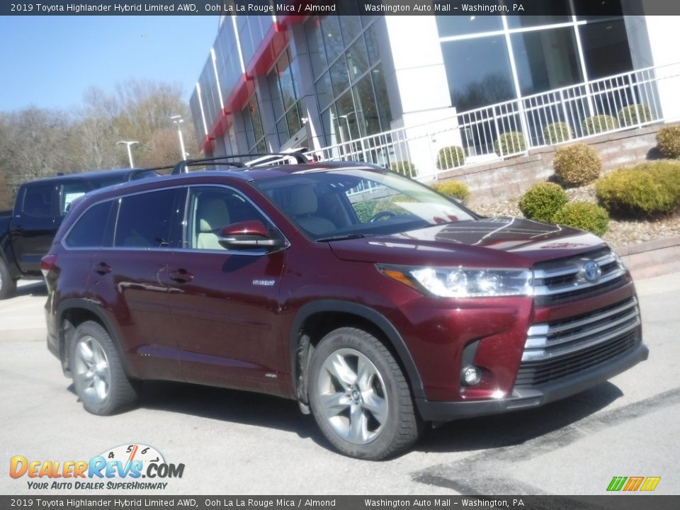 2019 Toyota Highlander Hybrid Limited AWD Ooh La La Rouge Mica / Almond Photo #1