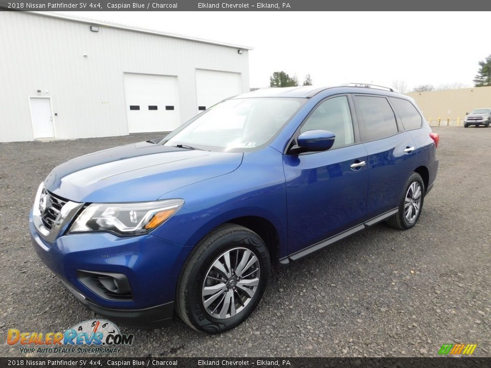 2018 Nissan Pathfinder SV 4x4 Caspian Blue / Charcoal Photo #1