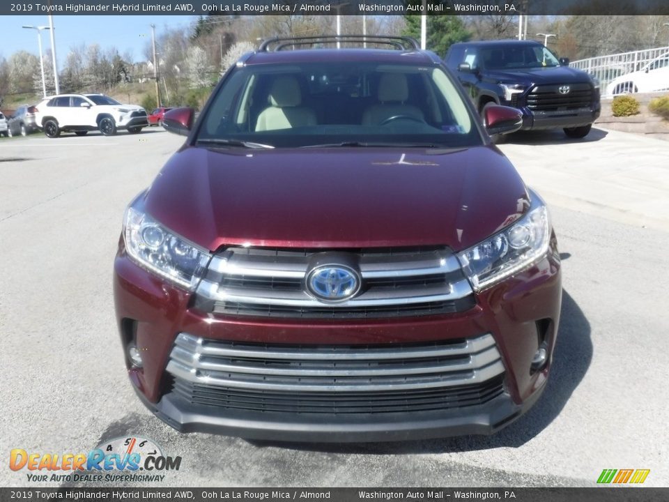 2019 Toyota Highlander Hybrid Limited AWD Ooh La La Rouge Mica / Almond Photo #12