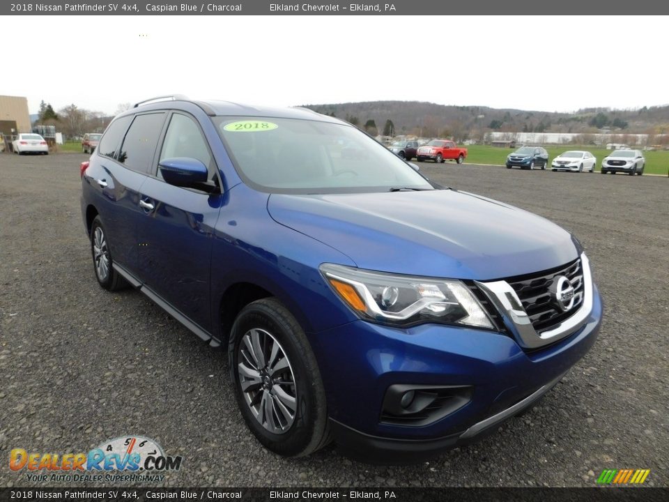 2018 Nissan Pathfinder SV 4x4 Caspian Blue / Charcoal Photo #4