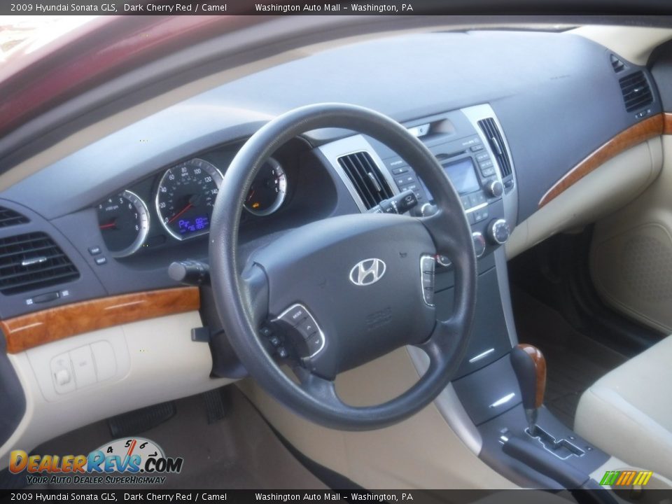 2009 Hyundai Sonata GLS Dark Cherry Red / Camel Photo #17