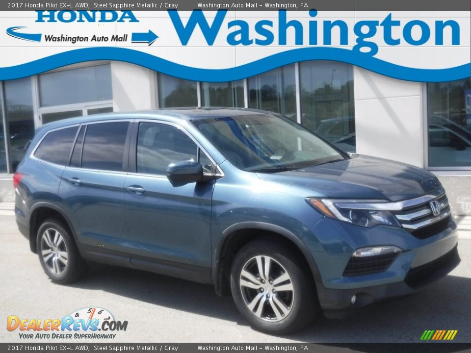 2017 Honda Pilot EX-L AWD Steel Sapphire Metallic / Gray Photo #1