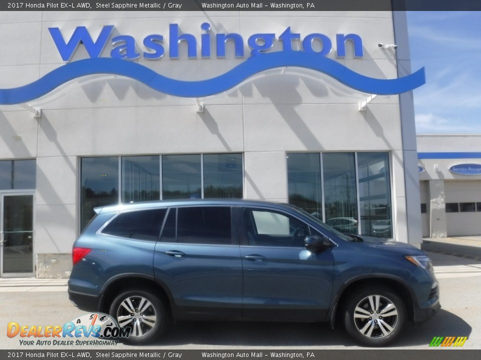2017 Honda Pilot EX-L AWD Steel Sapphire Metallic / Gray Photo #2