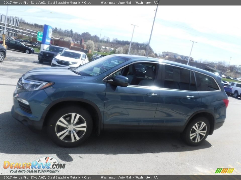 2017 Honda Pilot EX-L AWD Steel Sapphire Metallic / Gray Photo #6