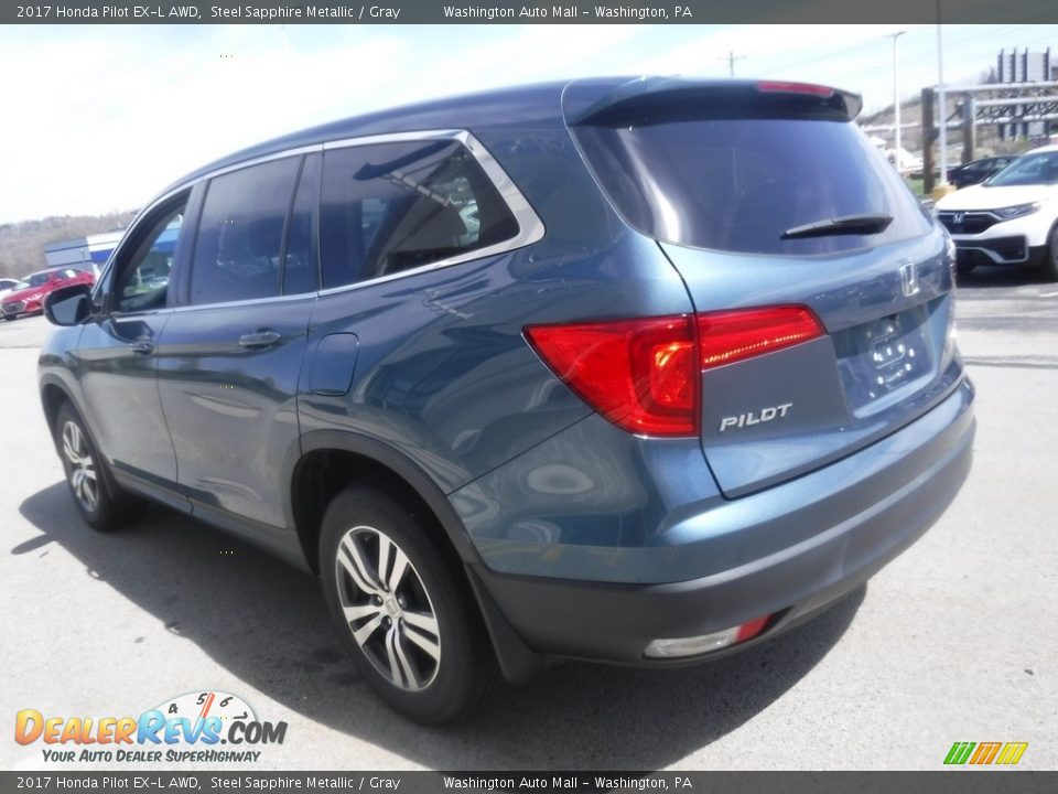 2017 Honda Pilot EX-L AWD Steel Sapphire Metallic / Gray Photo #7