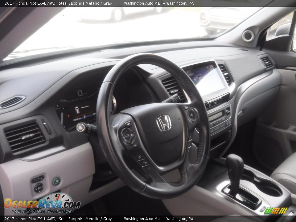 2017 Honda Pilot EX-L AWD Steel Sapphire Metallic / Gray Photo #14