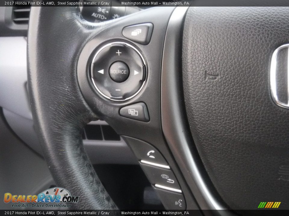 2017 Honda Pilot EX-L AWD Steel Sapphire Metallic / Gray Photo #26