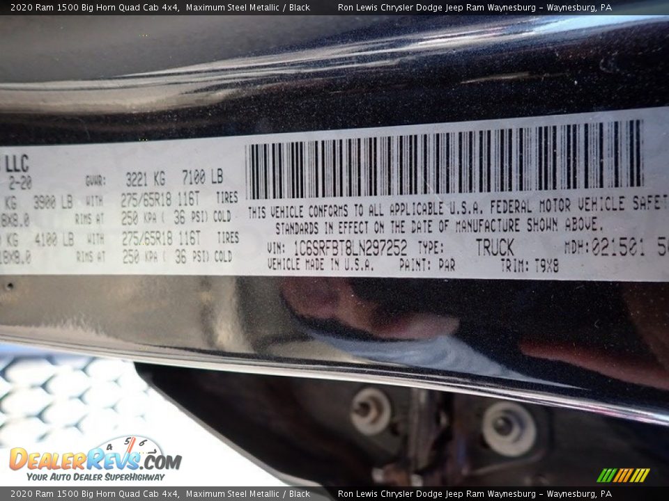 2020 Ram 1500 Big Horn Quad Cab 4x4 Maximum Steel Metallic / Black Photo #15