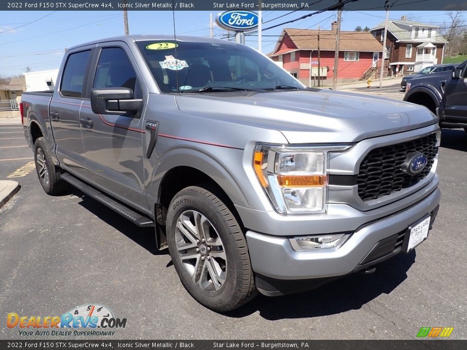 2022 Ford F150 STX SuperCrew 4x4 Iconic Silver Metallic / Black Photo #7