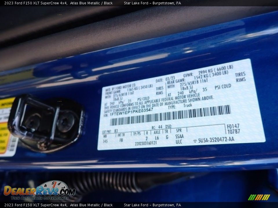 2023 Ford F150 XLT SuperCrew 4x4 Atlas Blue Metallic / Black Photo #20