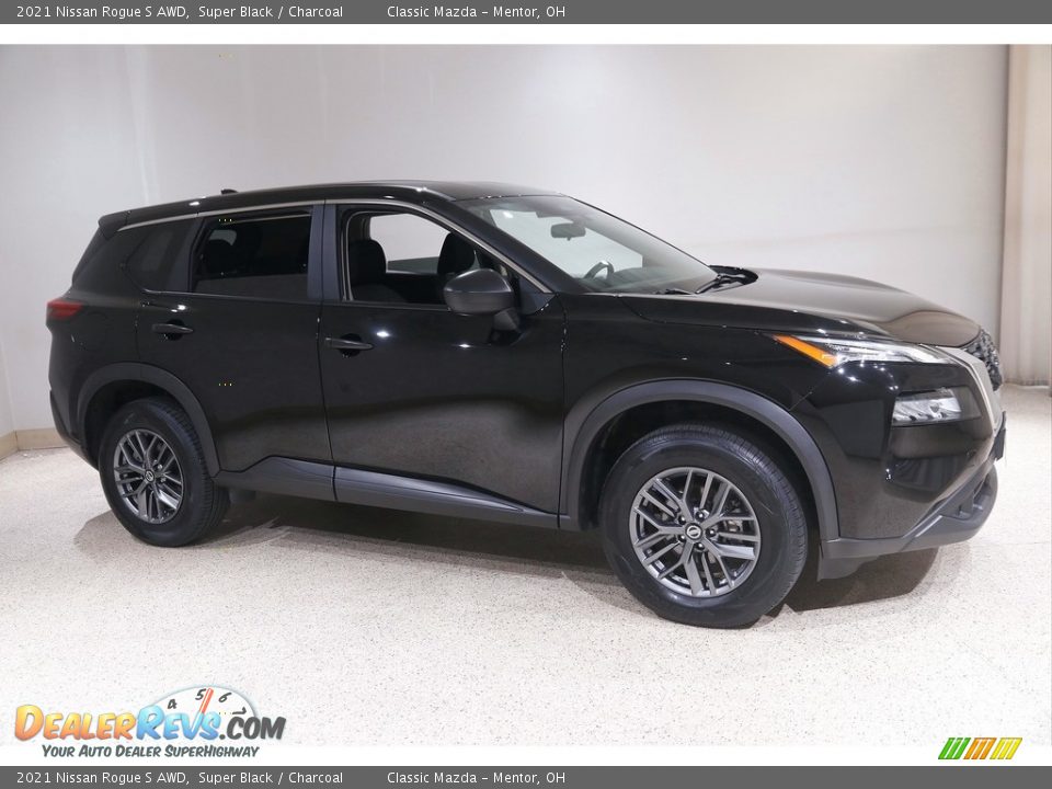 2021 Nissan Rogue S AWD Super Black / Charcoal Photo #1