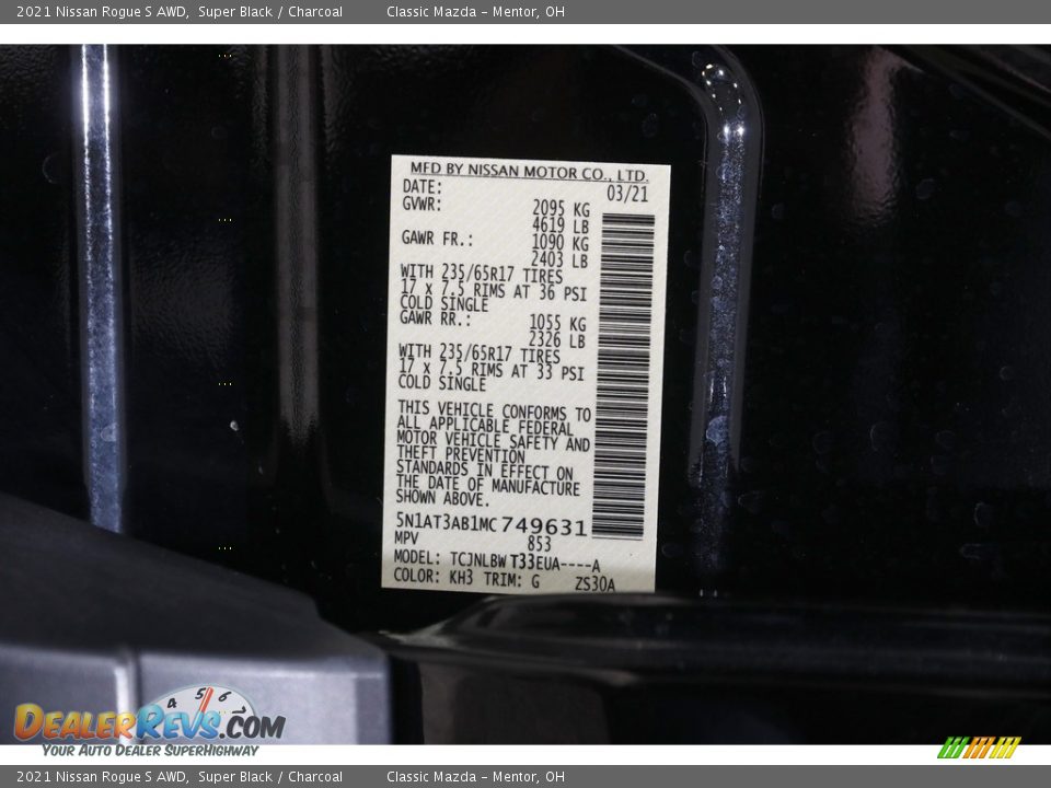 2021 Nissan Rogue S AWD Super Black / Charcoal Photo #22