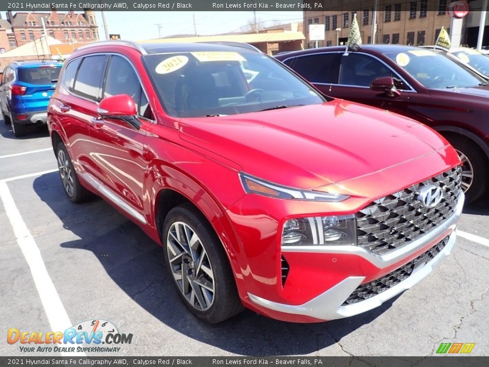 Front 3/4 View of 2021 Hyundai Santa Fe Calligraphy AWD Photo #3