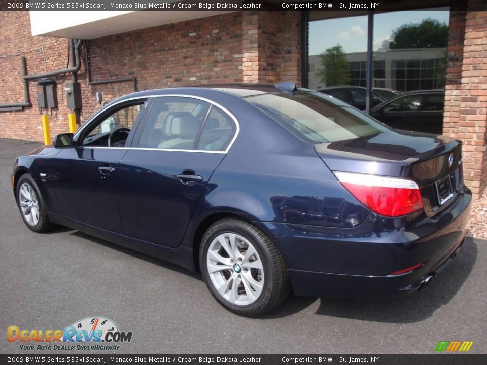 2009 BMW 5 Series 535xi Sedan Monaco Blue Metallic / Cream Beige Dakota Leather Photo #3