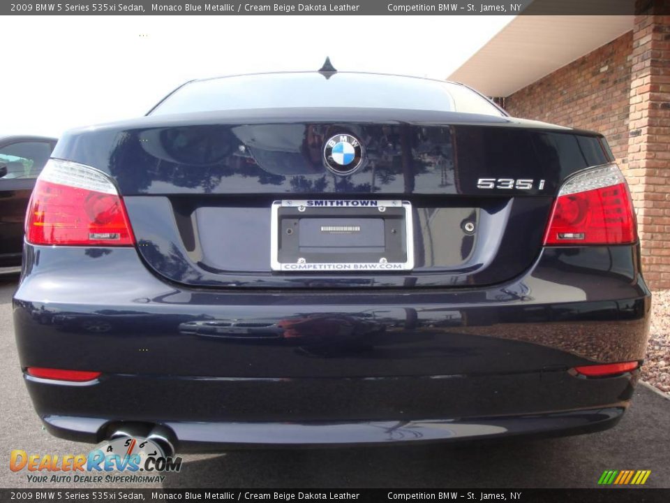 2009 BMW 5 Series 535xi Sedan Monaco Blue Metallic / Cream Beige Dakota Leather Photo #4