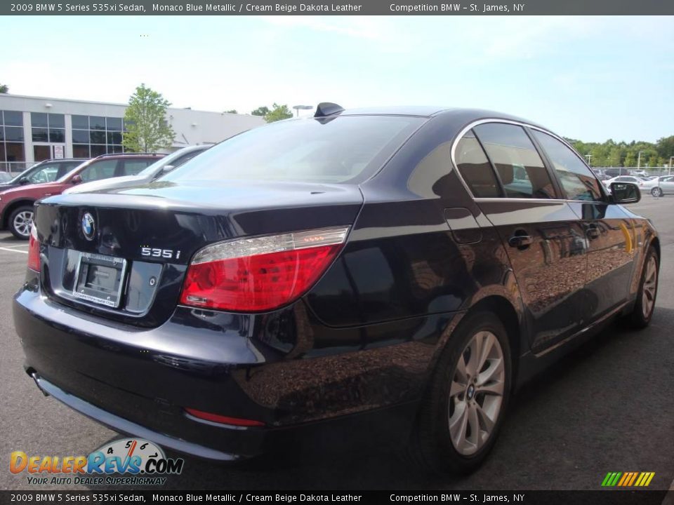 2009 BMW 5 Series 535xi Sedan Monaco Blue Metallic / Cream Beige Dakota Leather Photo #5