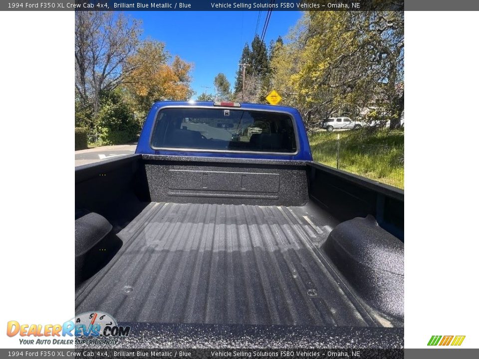 1994 Ford F350 XL Crew Cab 4x4 Brilliant Blue Metallic / Blue Photo #12